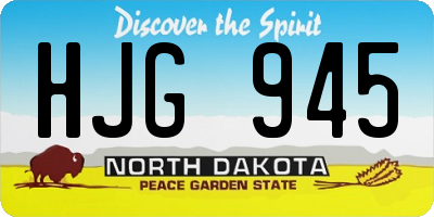 ND license plate HJG945