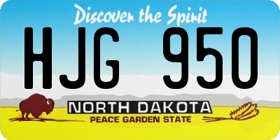ND license plate HJG950