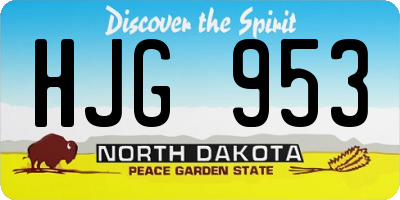 ND license plate HJG953