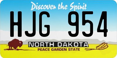 ND license plate HJG954