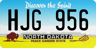 ND license plate HJG956