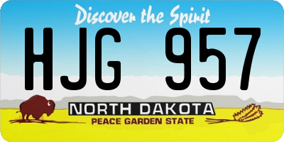 ND license plate HJG957