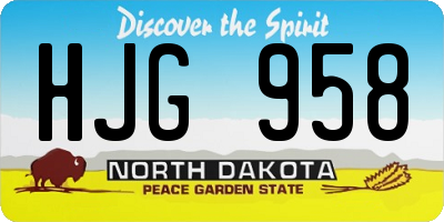 ND license plate HJG958