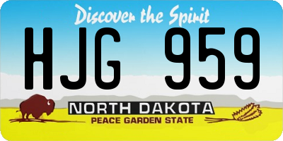 ND license plate HJG959