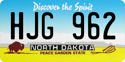 ND license plate HJG962