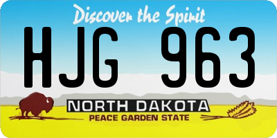 ND license plate HJG963