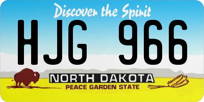 ND license plate HJG966