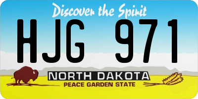 ND license plate HJG971