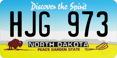 ND license plate HJG973