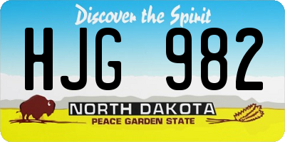 ND license plate HJG982