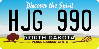 ND license plate HJG990