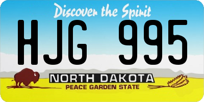 ND license plate HJG995