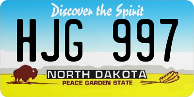 ND license plate HJG997