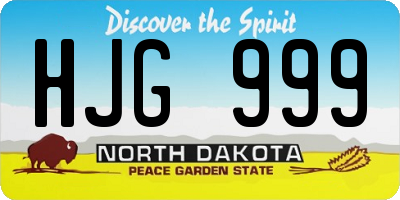 ND license plate HJG999