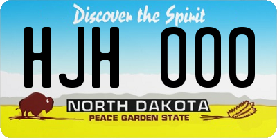 ND license plate HJH000