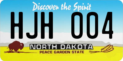 ND license plate HJH004