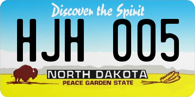 ND license plate HJH005