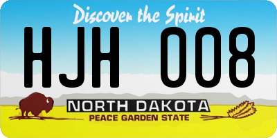 ND license plate HJH008