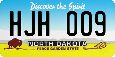 ND license plate HJH009