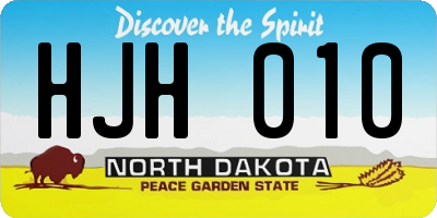 ND license plate HJH010