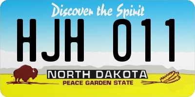 ND license plate HJH011