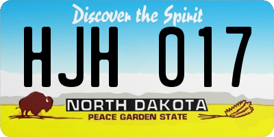 ND license plate HJH017