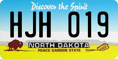 ND license plate HJH019