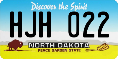 ND license plate HJH022