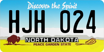 ND license plate HJH024