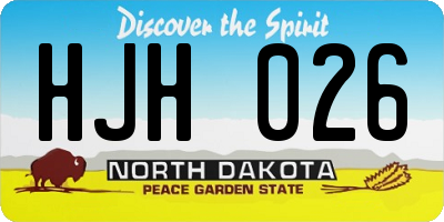 ND license plate HJH026