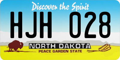 ND license plate HJH028