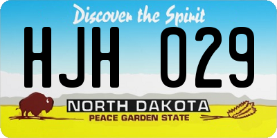 ND license plate HJH029