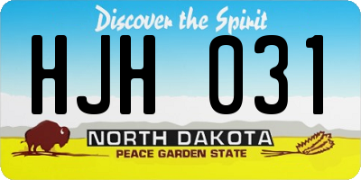 ND license plate HJH031