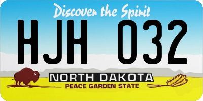 ND license plate HJH032