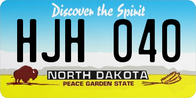 ND license plate HJH040