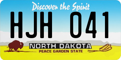 ND license plate HJH041