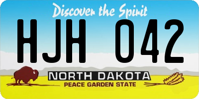 ND license plate HJH042