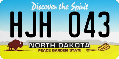 ND license plate HJH043