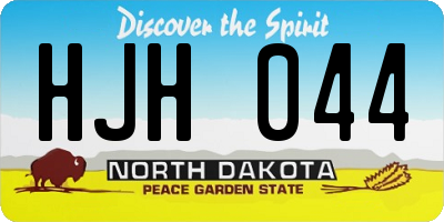 ND license plate HJH044