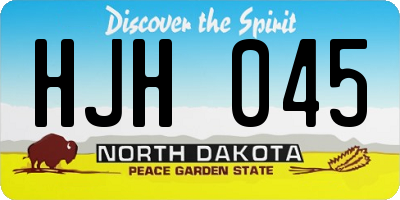 ND license plate HJH045