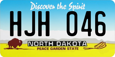 ND license plate HJH046