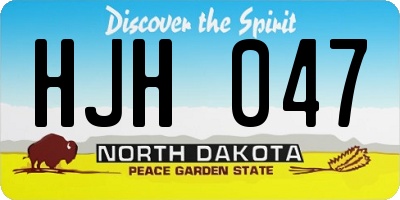 ND license plate HJH047