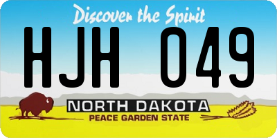 ND license plate HJH049