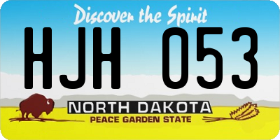 ND license plate HJH053