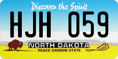 ND license plate HJH059