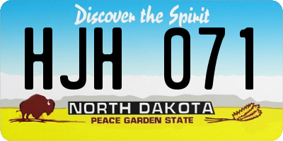 ND license plate HJH071