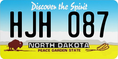 ND license plate HJH087