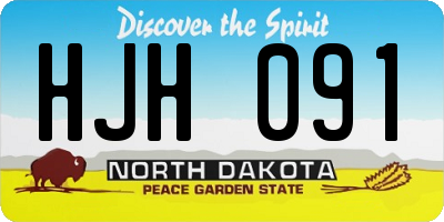 ND license plate HJH091