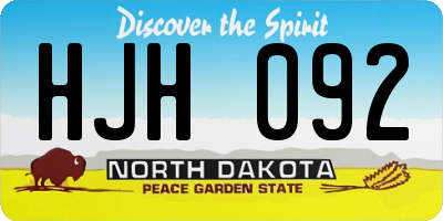 ND license plate HJH092