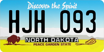 ND license plate HJH093